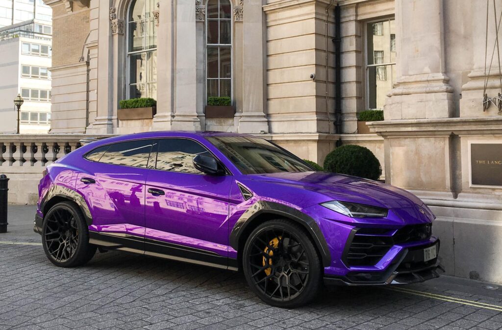 Rent Lamborghini Urus Purple with Driver in Dubai