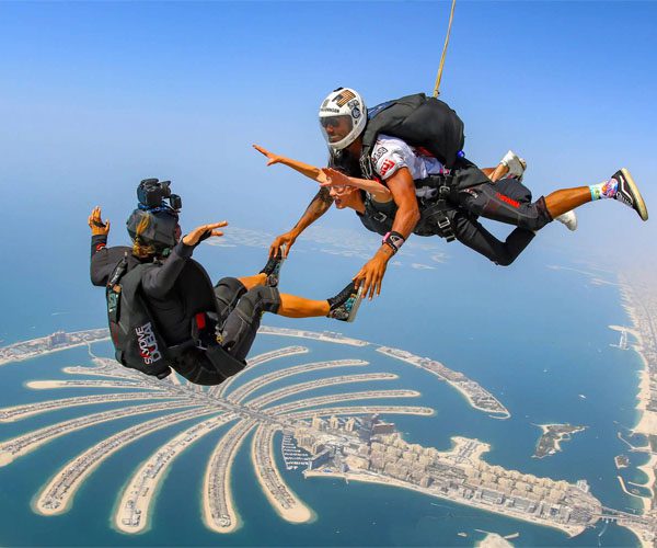 Skydiving over the Palm Jumeirah