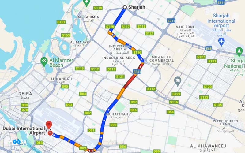 Sharjah to Dubai Airport Bus Stations