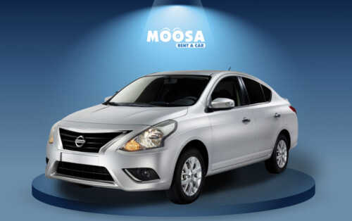 Nissan Sunny 2020 rental in Dubai, offering affordable and reliable transportation for visitors and residents exploring the city.